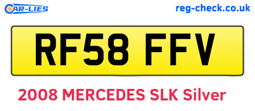 RF58FFV are the vehicle registration plates.