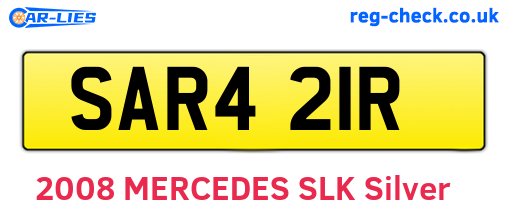 SAR421R are the vehicle registration plates.