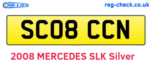 SC08CCN are the vehicle registration plates.