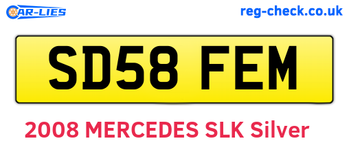 SD58FEM are the vehicle registration plates.