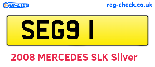 SEG91 are the vehicle registration plates.