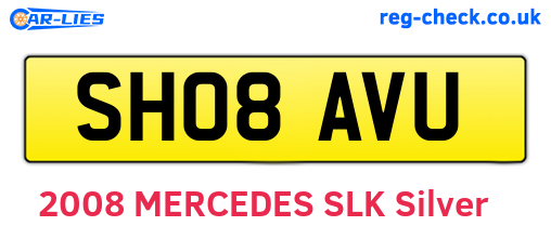 SH08AVU are the vehicle registration plates.