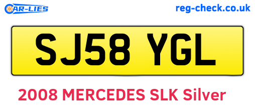 SJ58YGL are the vehicle registration plates.