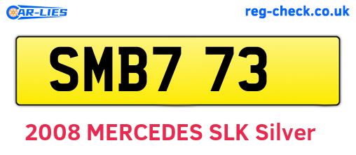 SMB773 are the vehicle registration plates.