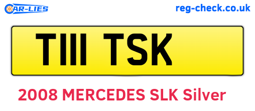 T111TSK are the vehicle registration plates.