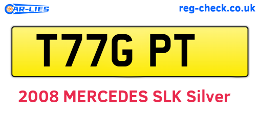 T77GPT are the vehicle registration plates.