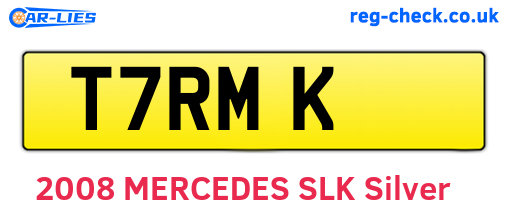 T7RMK are the vehicle registration plates.