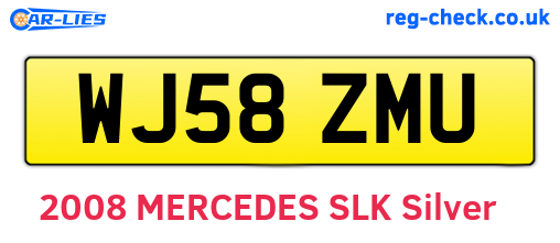 WJ58ZMU are the vehicle registration plates.
