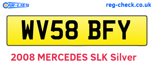 WV58BFY are the vehicle registration plates.