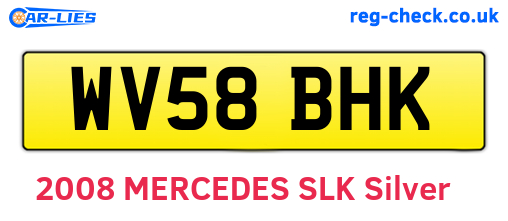 WV58BHK are the vehicle registration plates.