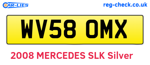 WV58OMX are the vehicle registration plates.