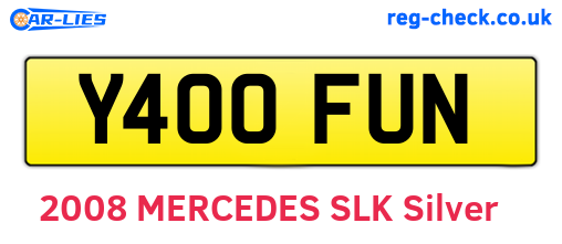 Y400FUN are the vehicle registration plates.