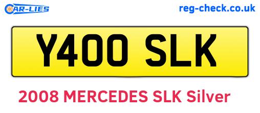 Y400SLK are the vehicle registration plates.