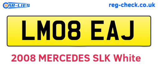 LM08EAJ are the vehicle registration plates.