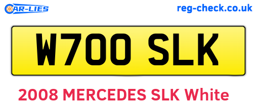 W700SLK are the vehicle registration plates.