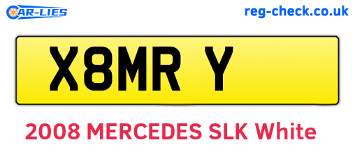 X8MRY are the vehicle registration plates.