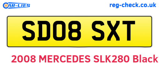 SD08SXT are the vehicle registration plates.