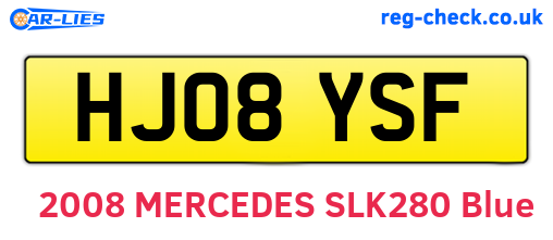 HJ08YSF are the vehicle registration plates.