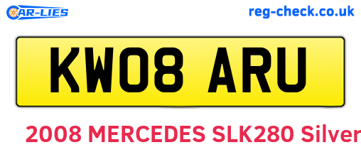 KW08ARU are the vehicle registration plates.