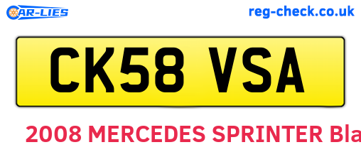 CK58VSA are the vehicle registration plates.