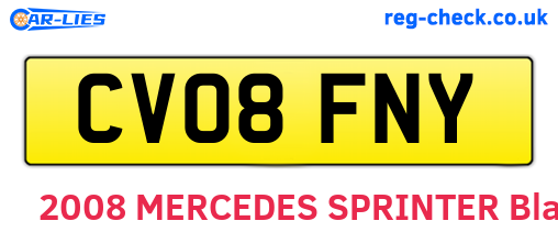 CV08FNY are the vehicle registration plates.
