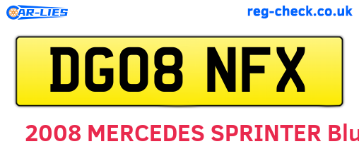 DG08NFX are the vehicle registration plates.