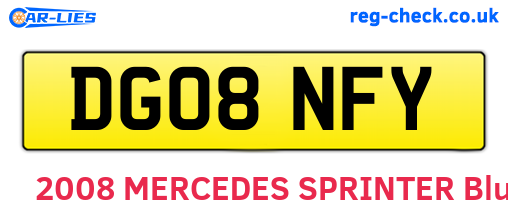 DG08NFY are the vehicle registration plates.
