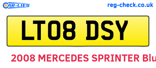 LT08DSY are the vehicle registration plates.