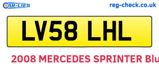 LV58LHL are the vehicle registration plates.