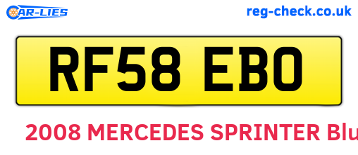 RF58EBO are the vehicle registration plates.
