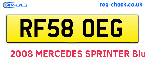RF58OEG are the vehicle registration plates.