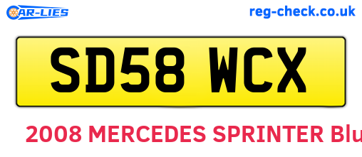 SD58WCX are the vehicle registration plates.