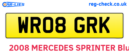 WR08GRK are the vehicle registration plates.