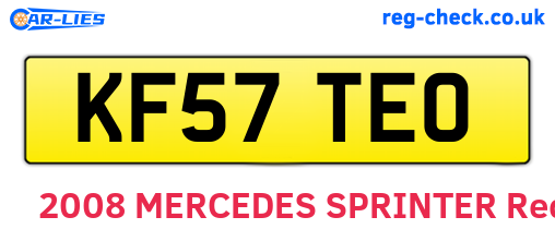 KF57TEO are the vehicle registration plates.