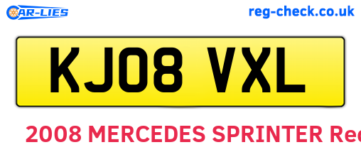 KJ08VXL are the vehicle registration plates.