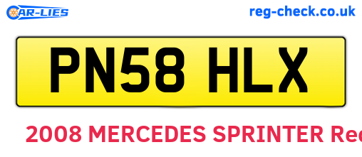 PN58HLX are the vehicle registration plates.