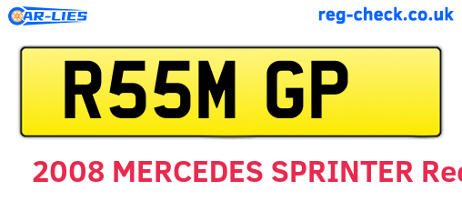 R55MGP are the vehicle registration plates.