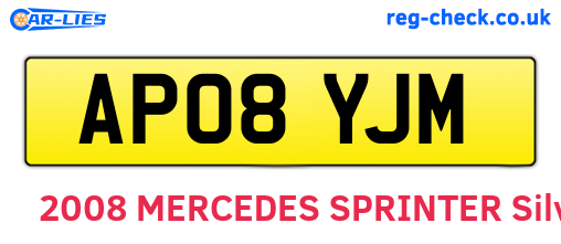 AP08YJM are the vehicle registration plates.