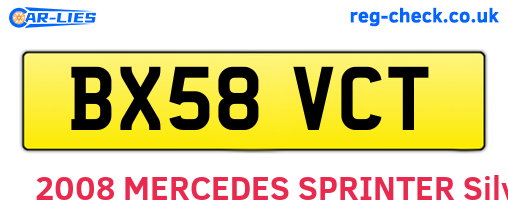 BX58VCT are the vehicle registration plates.