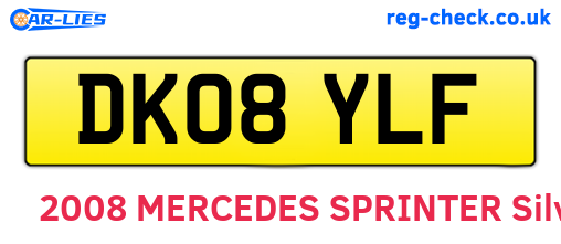 DK08YLF are the vehicle registration plates.