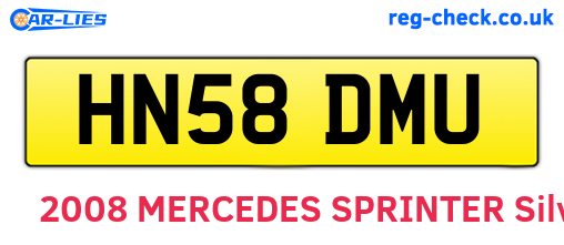 HN58DMU are the vehicle registration plates.