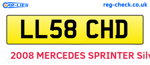 LL58CHD are the vehicle registration plates.