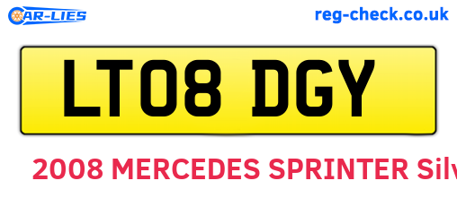 LT08DGY are the vehicle registration plates.