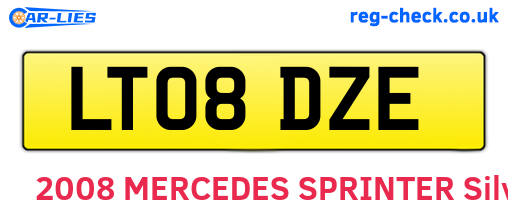LT08DZE are the vehicle registration plates.