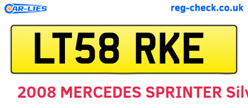 LT58RKE are the vehicle registration plates.