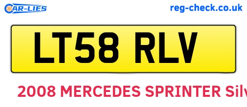 LT58RLV are the vehicle registration plates.