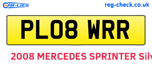 PL08WRR are the vehicle registration plates.