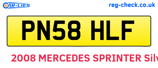 PN58HLF are the vehicle registration plates.