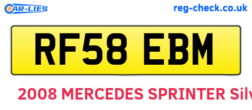 RF58EBM are the vehicle registration plates.
