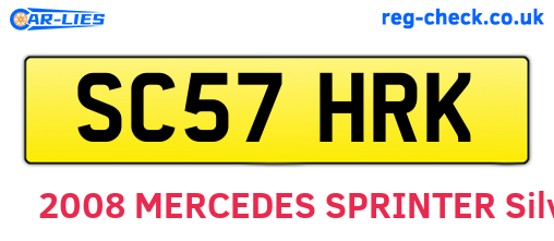 SC57HRK are the vehicle registration plates.